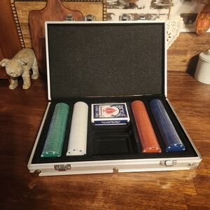 Poker Chip Set with Aluminum Case New In Plastic